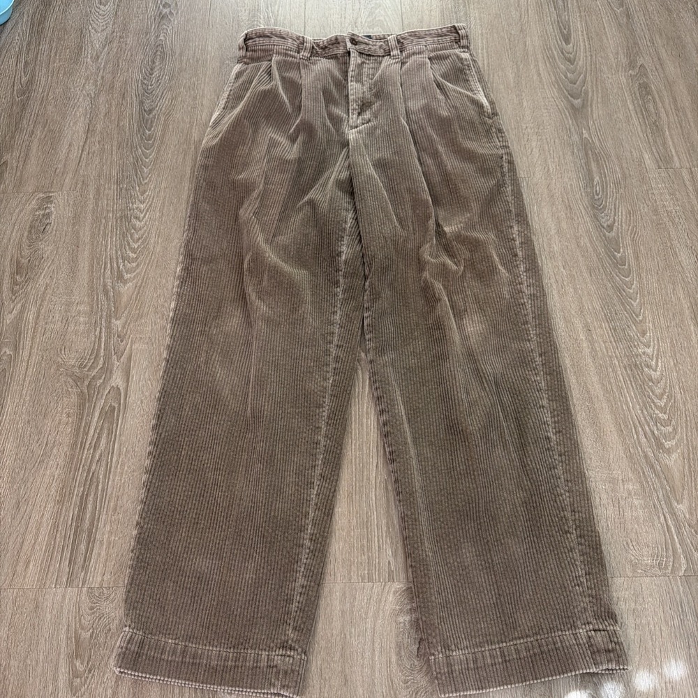 Vintage Abercrombie Fitch Pants Mens 32x30 Corduroy Pleated Baggy Loose Straight